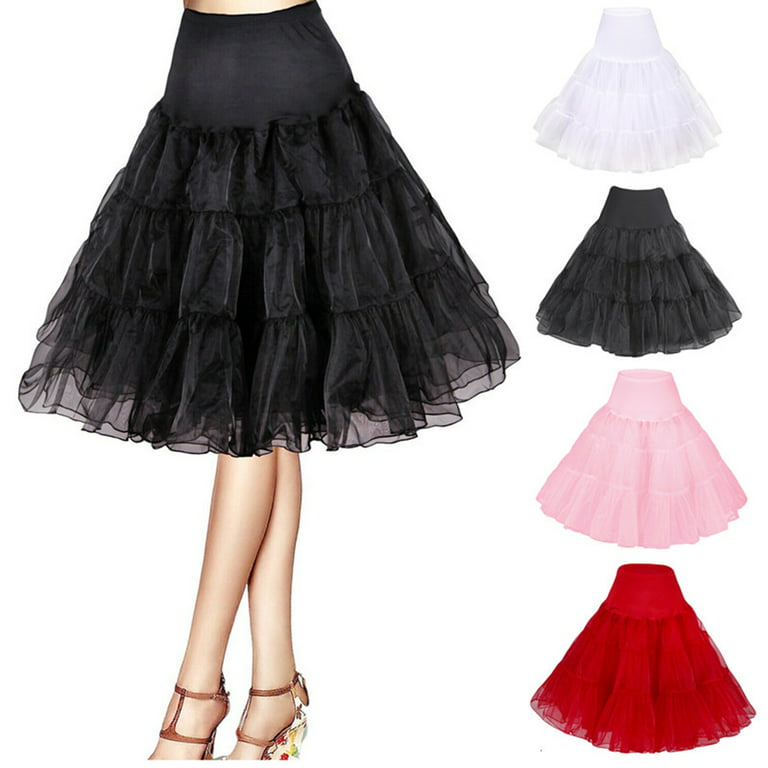 Cosplay Bridal Swing Vintage Prom Silps Crinoline Petticoat Swing Skirt TUTU 50s
